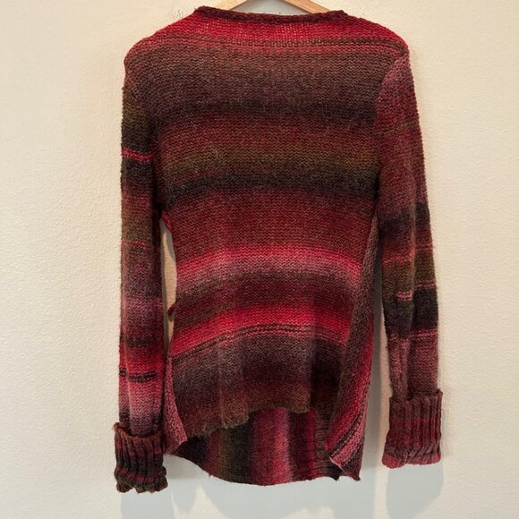 Royal Robbins Sweater Wrap Cardigan Womens M Red Multi Open Front Knit Boho - Picture 5 of 9
